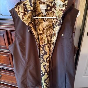 Zenergy Brown Vest with Snake Print Lining